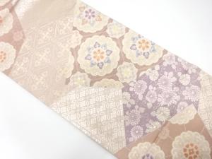 切りばめ風　華紋更紗模様織り出し　袋帯